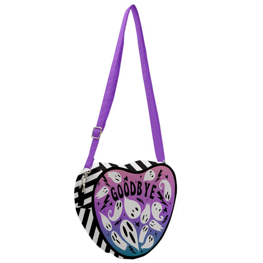 Pastel Gradient Spooky Vibes Final Heart Shoulder Bag