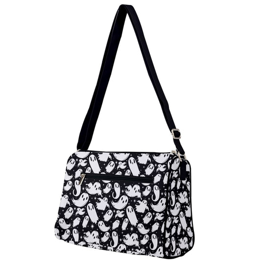 Ghostie 2022 Black and White Double Zipper Hand Bag Purse