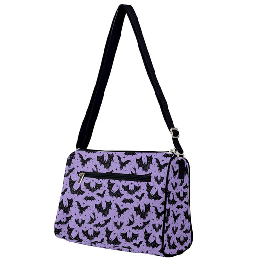 Batty Bats Lavender with Black Double Compartment Purse