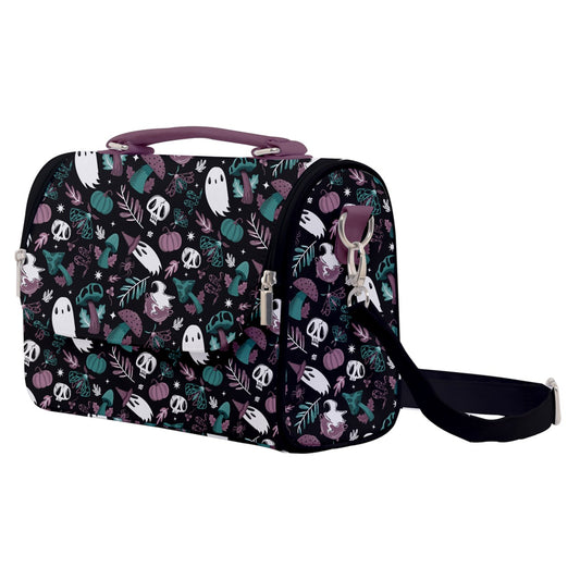 Magick Mushrooms Mauve Turquoise Satchel Purse