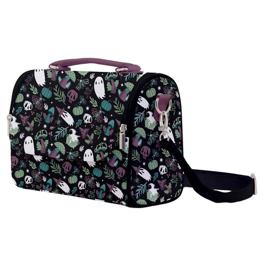 Magick Mushrooms Mint Mauve Turquoise Satchel Purse