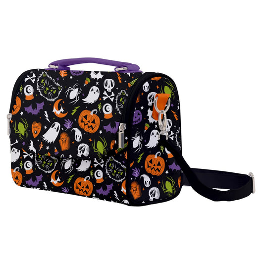 Everything Spooky 2022 Black, White, Orange, Purple, Chartreuse Satchel Purse