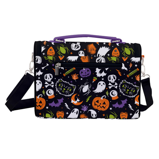 Everything Spooky 2022 Black, White, Orange, Purple, Chartreuse Satchel Purse