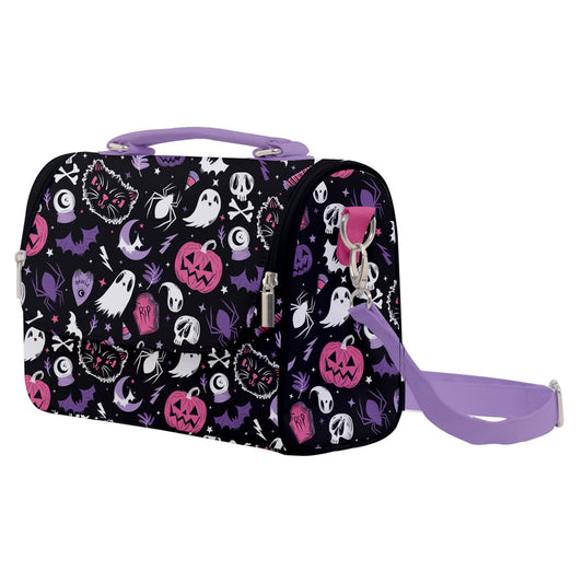 Everything Spooky 2022 Black, White, Pink, Purple Satchel Purse