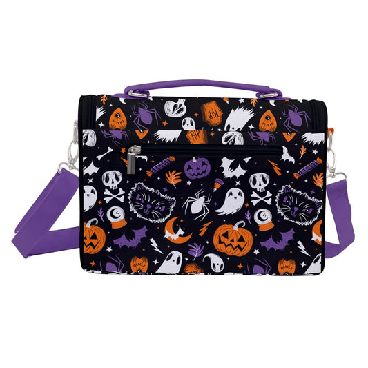 Everything Spooky 2022 Black, White, Orange, Purple Satchel Purse