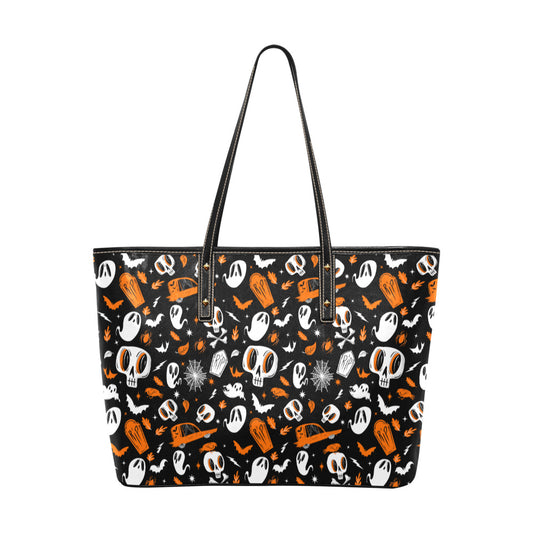 Cemetery Creeps Faux Leather Tote Bag