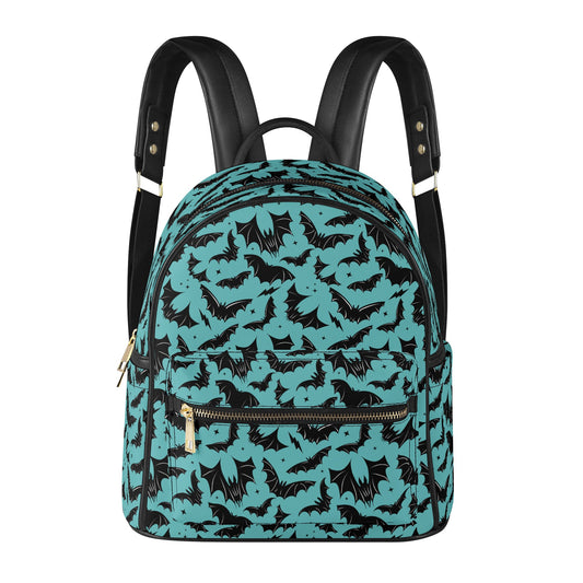 Batty Bats 2023 Aqua Faux Leather Mini Backpack Purse