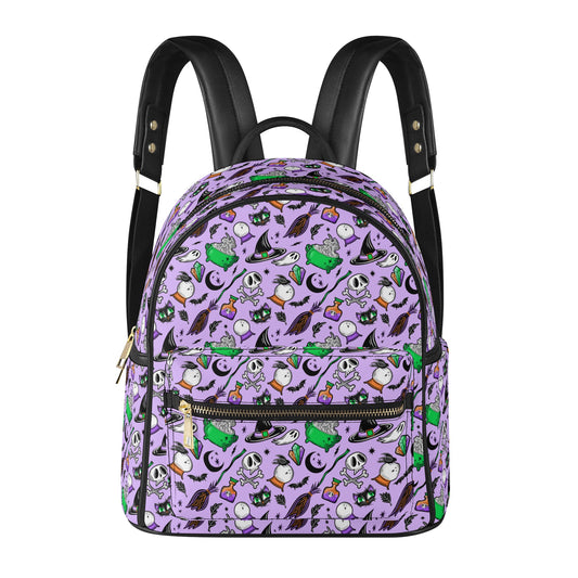 Magick Curio 2023 Gray Purple, Orchid, Orange Faux Leather Mini Backpack Purses