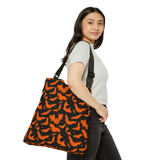 Batty Bats 2023 Black with Orange Adjustable Tote Bag (AOP)