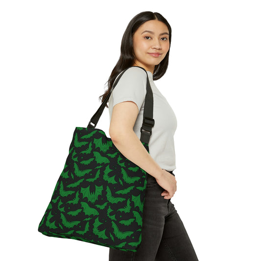 Batty Bats 2023 Black with Green Adjustable Tote Bag (AOP)