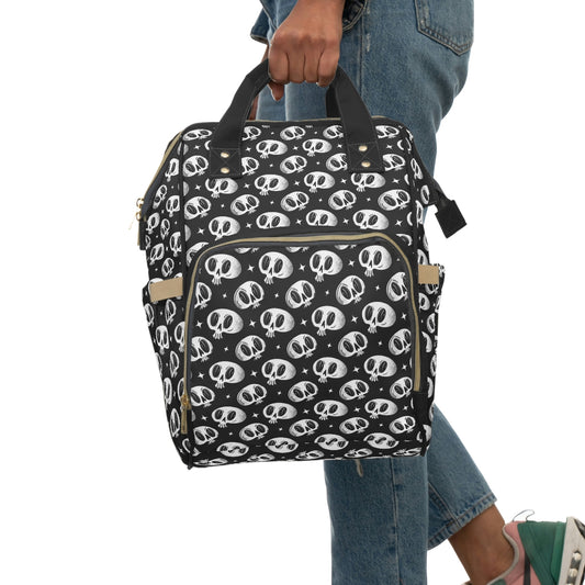 Skully 2023 Black, White Diaper Backpack Bag