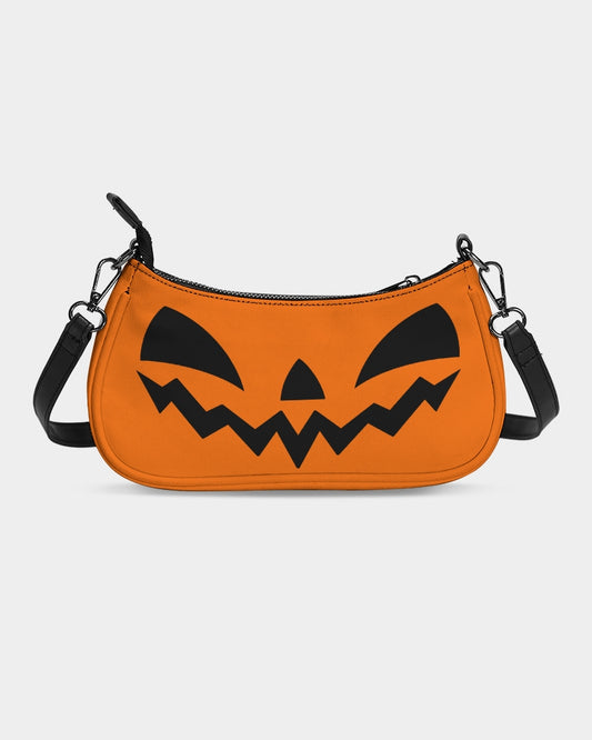 Happy Jack-O-Lantern Face Orange Black Petite Canvas Purse