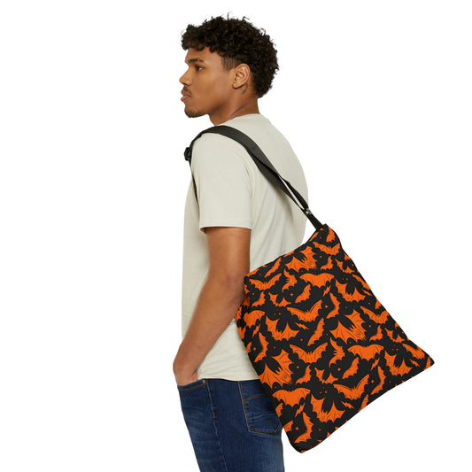 Batty Bats 2023 Black with Orange Adjustable Tote Bag (AOP)