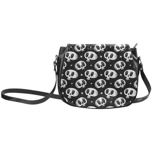 Skully 2023 Halloween Faux Leather Saddle Purse