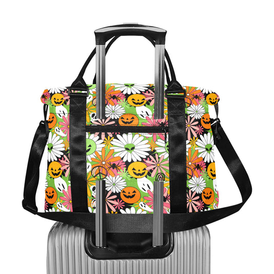 Groovy Spooky Flowers Travel Duffel Bag