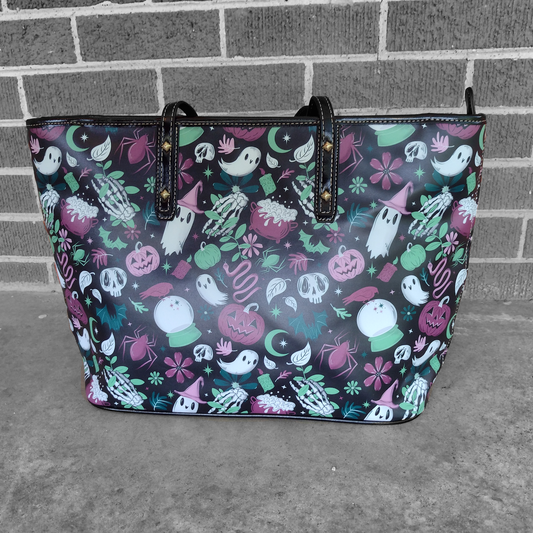 Haunted Hideaway Witchcore Witchy Faux Leather Tote Bag