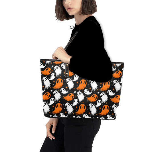 Spooky Spirits Faux Leather Tote Bag