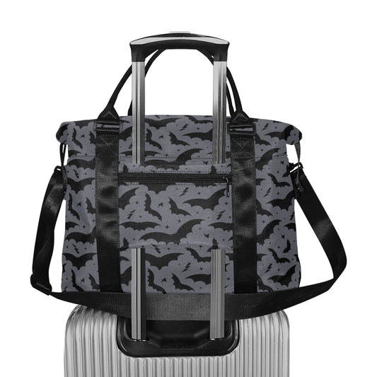 Bats and Stars Gray Travel Duffel Bag