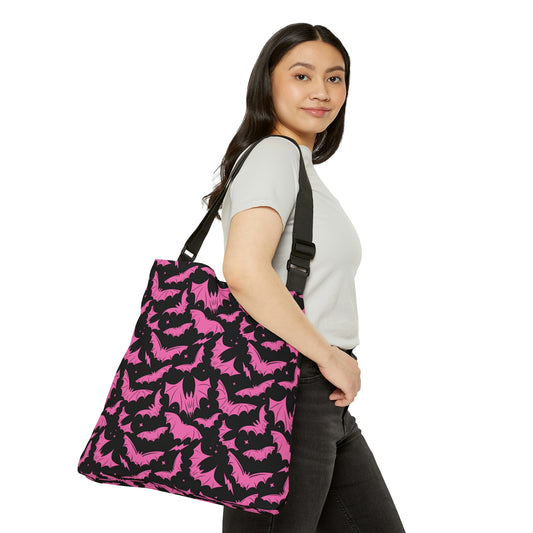 Batty Bats 2023 Black with Bubblegum Adjustable Tote Bag (AOP)