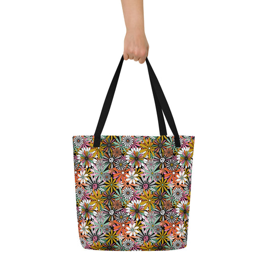 Groovy Flowers 2023 All-Over Print Large Tote Bag