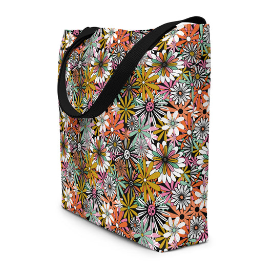 Groovy Flowers 2023 All-Over Print Large Tote Bag