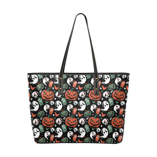 Haunted Pumpkins 2023 Faux Leather Tote Bag