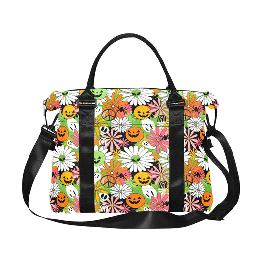 Groovy Spooky Flowers Travel Duffel Bag