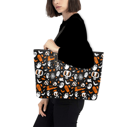 Cemetery Creeps Faux Leather Tote Bag