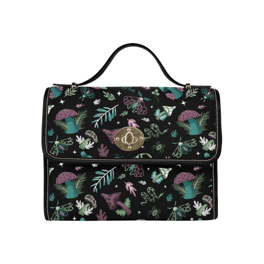 Midnight Mushrooms Witchcore Satchel Purse