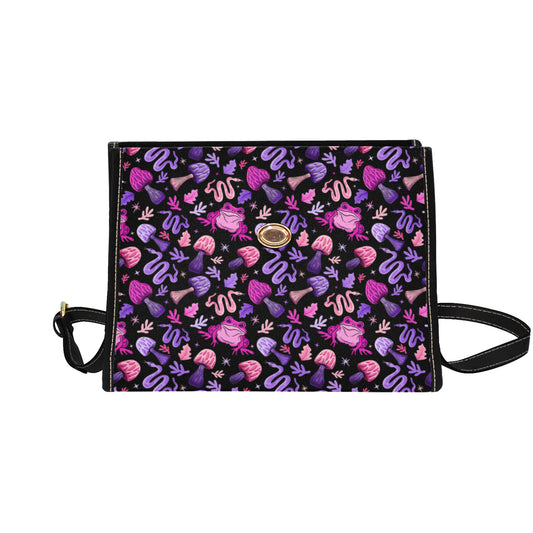 Toad Magic Magenta Violet Nylon Canvas Satchel Purse