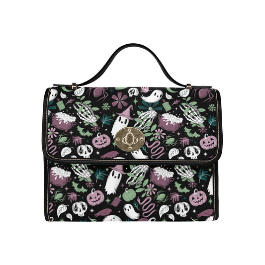 Haunted Hideaway Mint Mauve Witchy Withcore Goth Spooky Halloween Satchel Purse