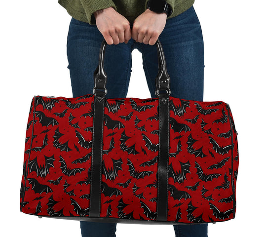 Batty Bats 2023 Red and Black Travel Bag